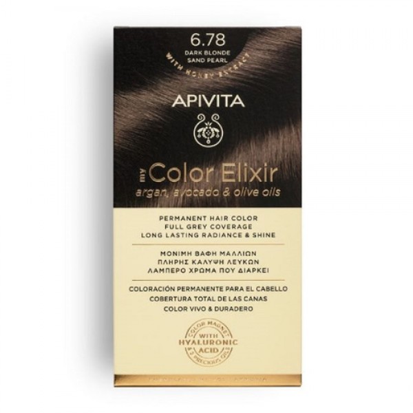 Apivita My Color Elixir Kit Βαφή Μαλλιών No 6.78 Ξανθό Σκούρο Μπεζ Περλέ